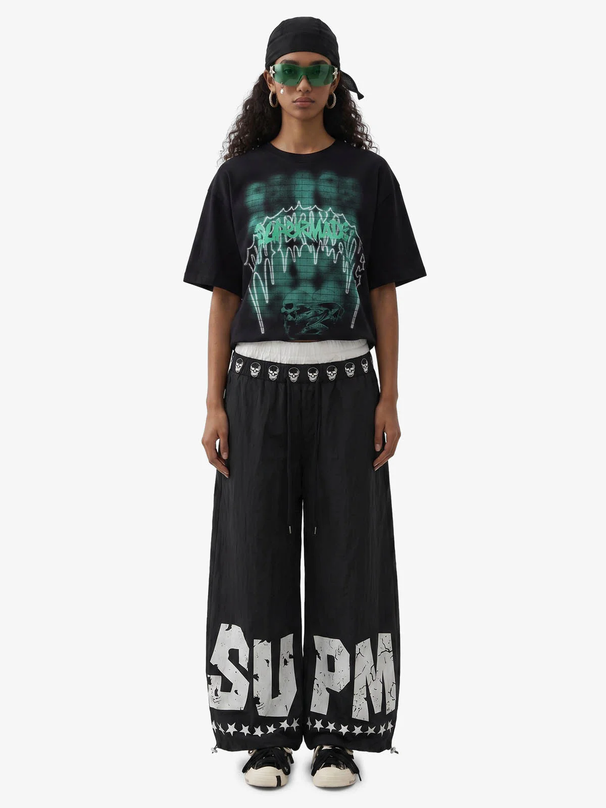 Dark Grid Skull Graphic T-Shirt - Image 4