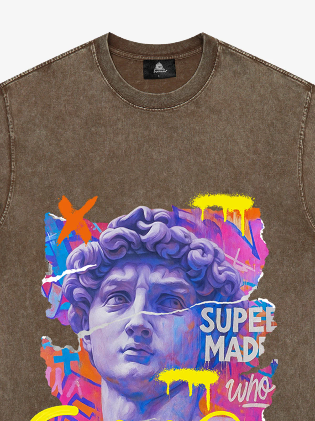 David Sculpture Vibrant Graffiti Art T-Shirt - Image 10