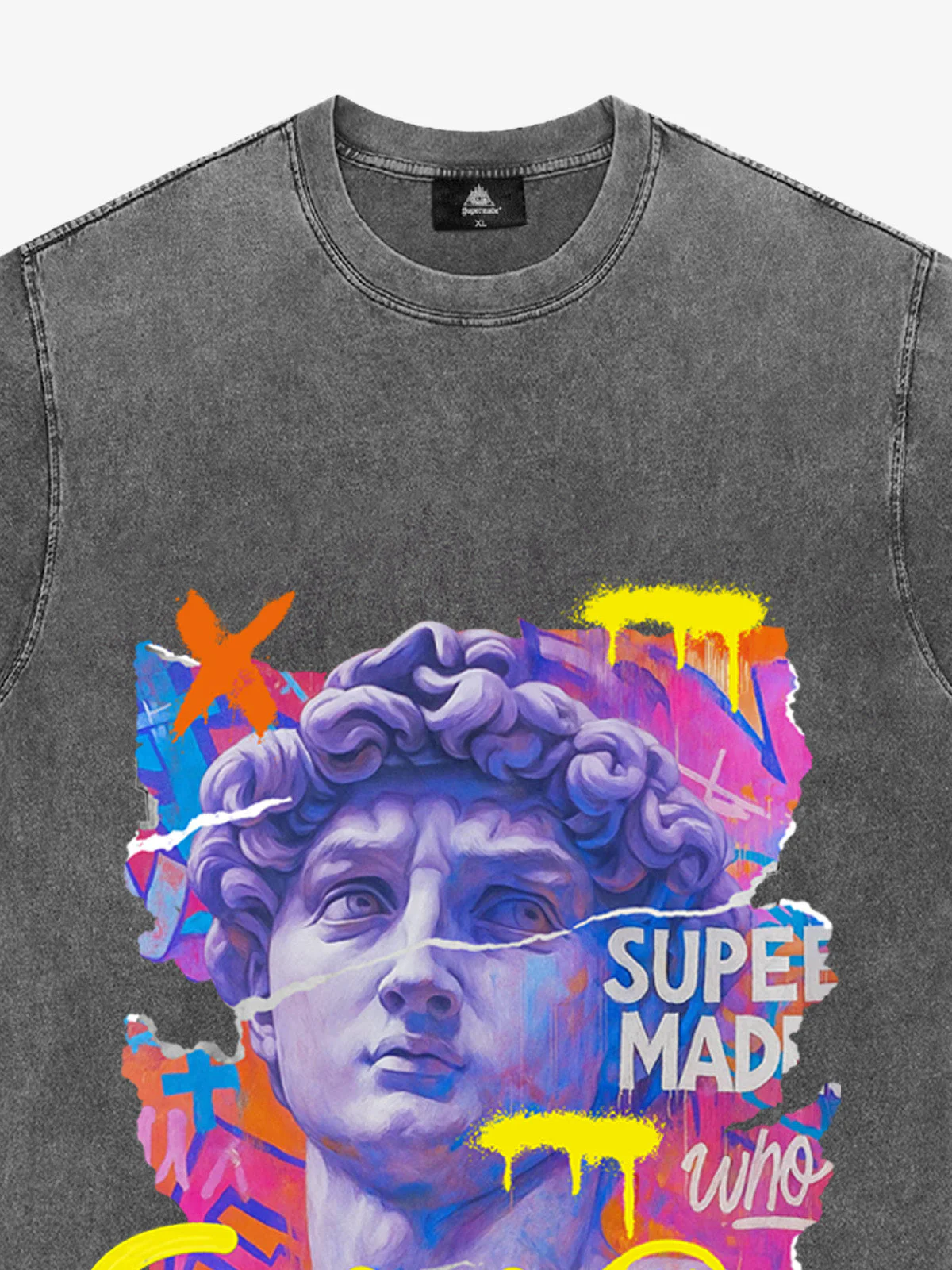 David Sculpture Vibrant Graffiti Art T-Shirt - Image 11
