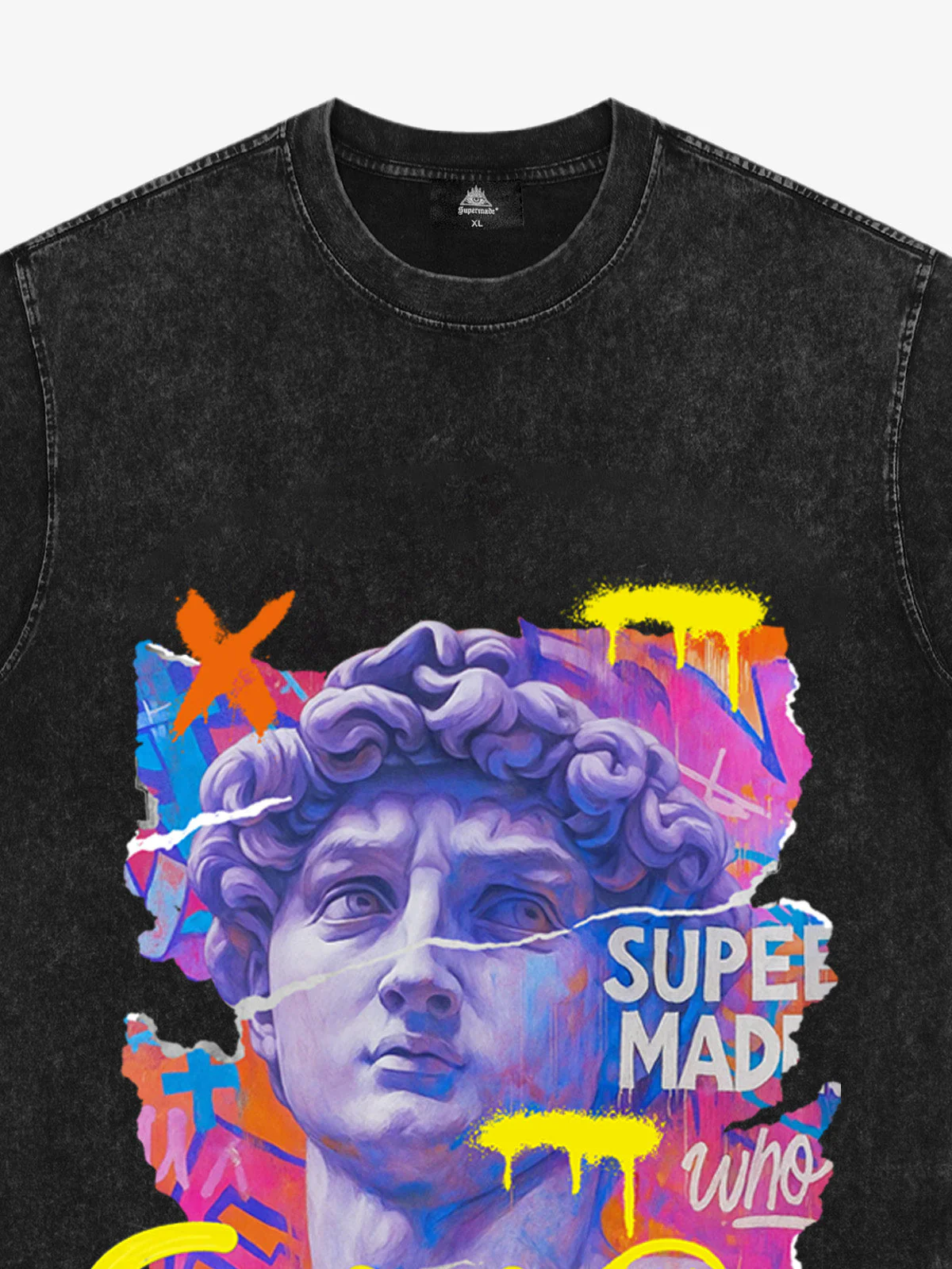 David Sculpture Vibrant Graffiti Art T-Shirt - Image 12