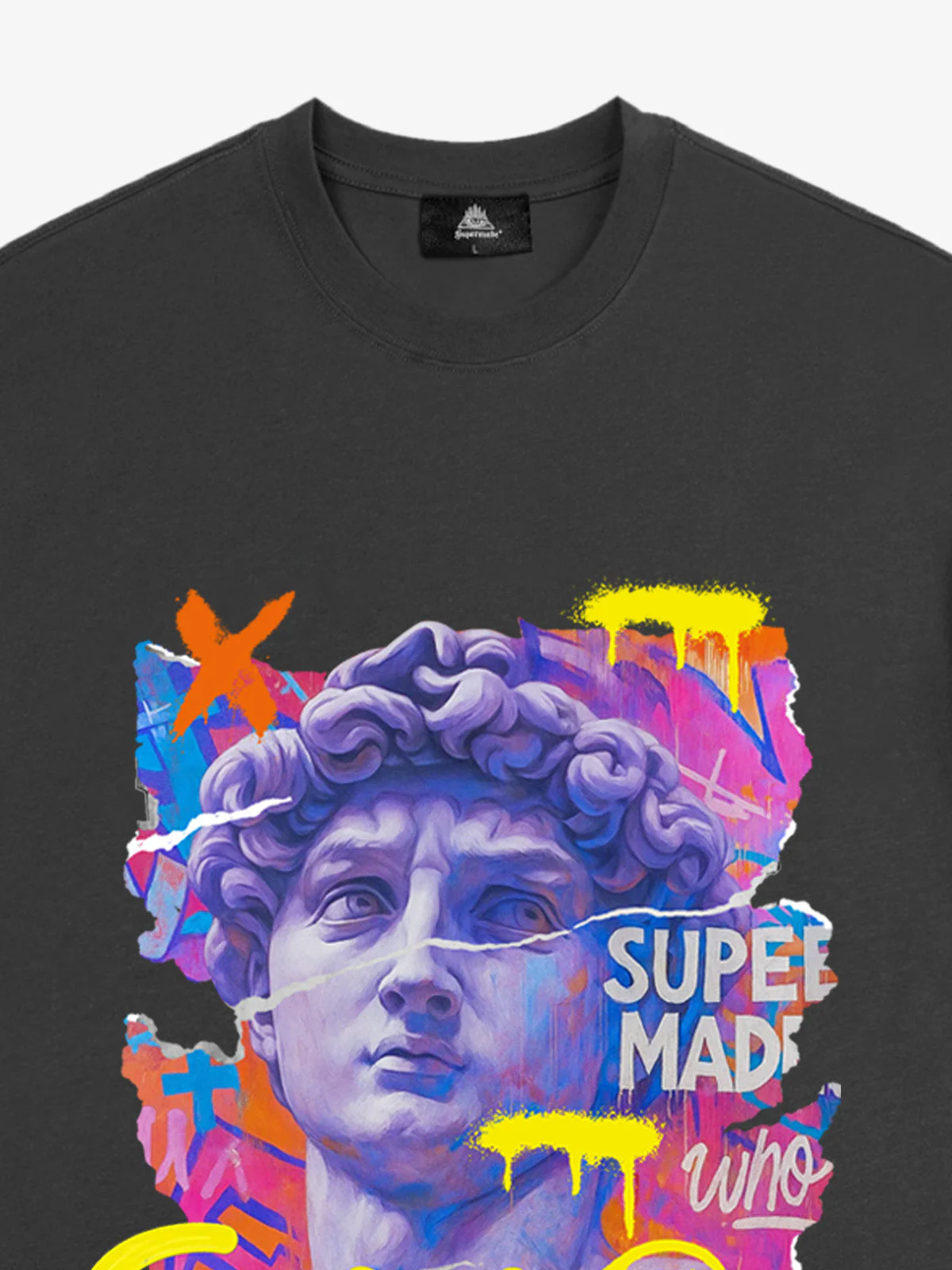 David Sculpture Vibrant Graffiti Art T-Shirt - Image 13