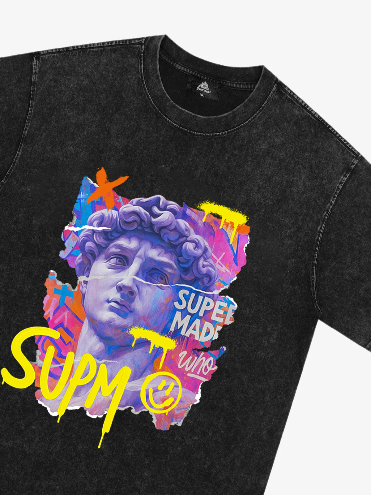 David Sculpture Vibrant Graffiti Art T-Shirt - Image 15