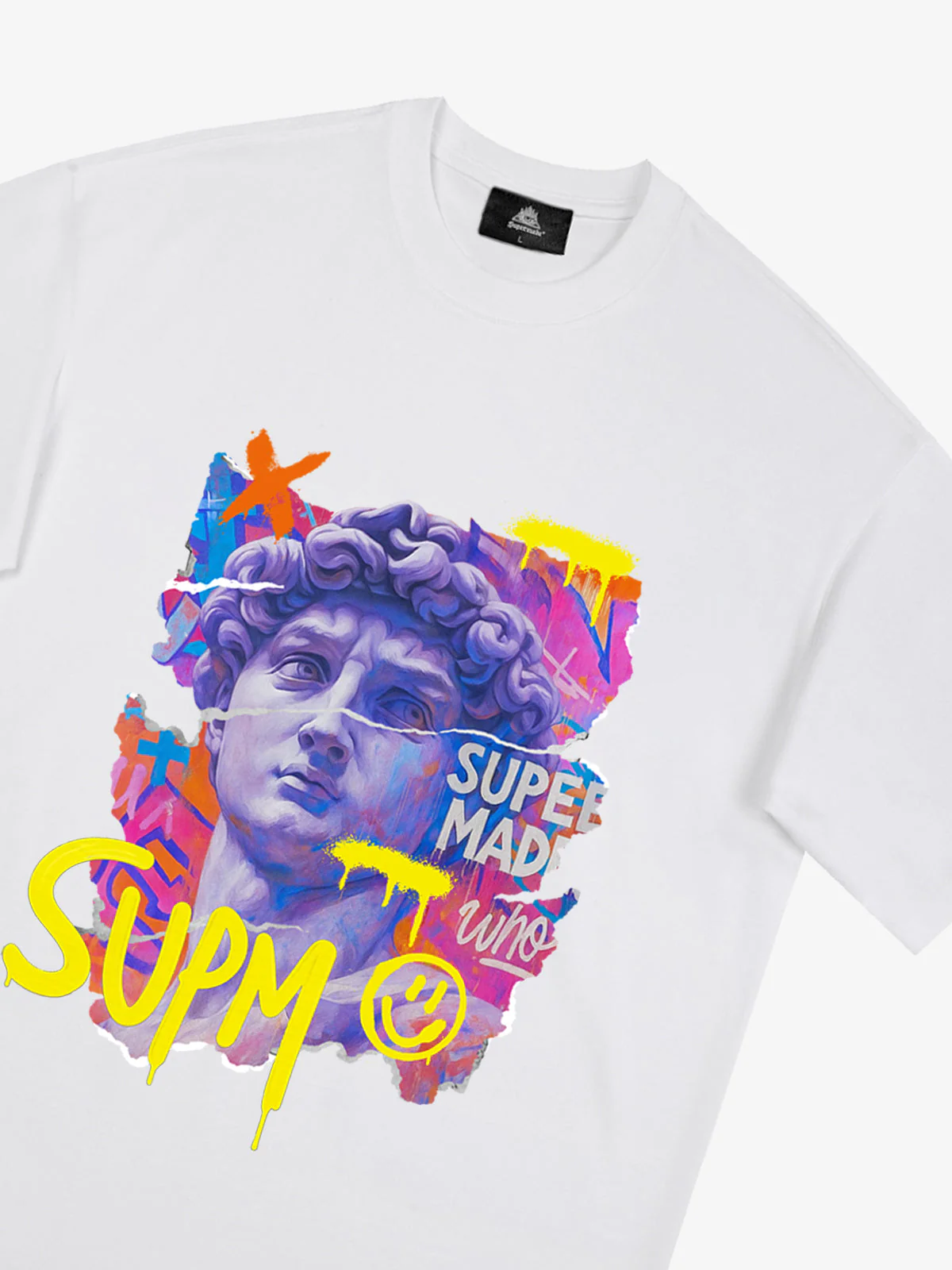 David Sculpture Vibrant Graffiti Art T-Shirt - Image 17