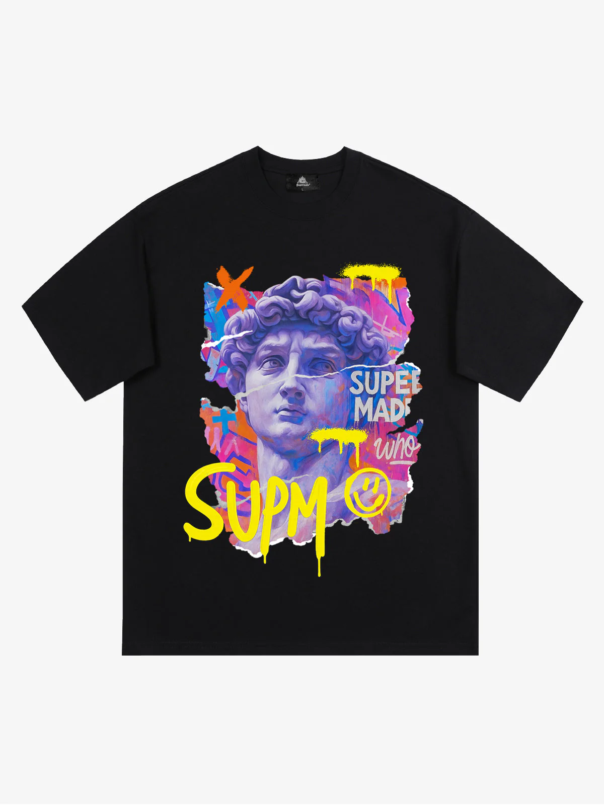 David Sculpture Vibrant Graffiti Art T-Shirt - Image 2