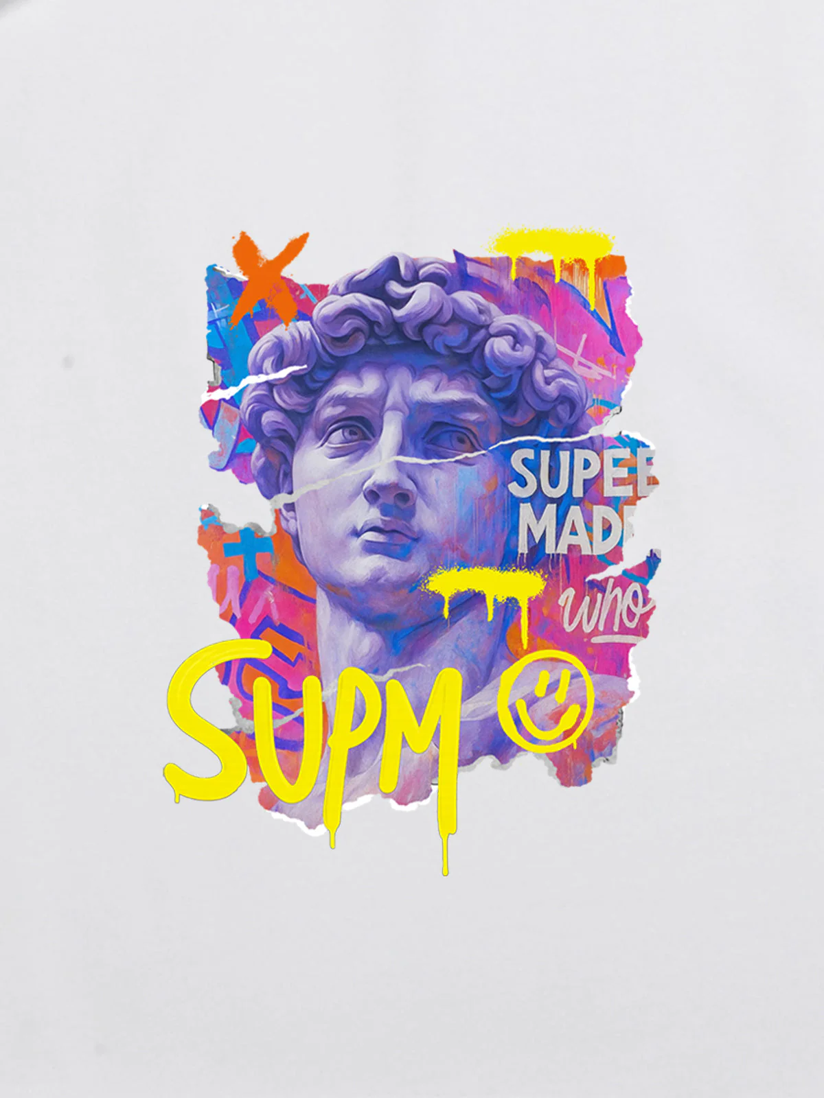 David Sculpture Vibrant Graffiti Art T-Shirt - Image 22