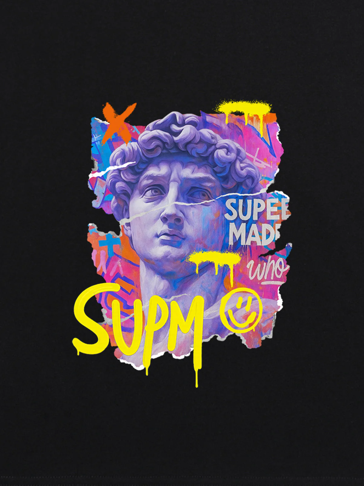 David Sculpture Vibrant Graffiti Art T-Shirt - Image 23