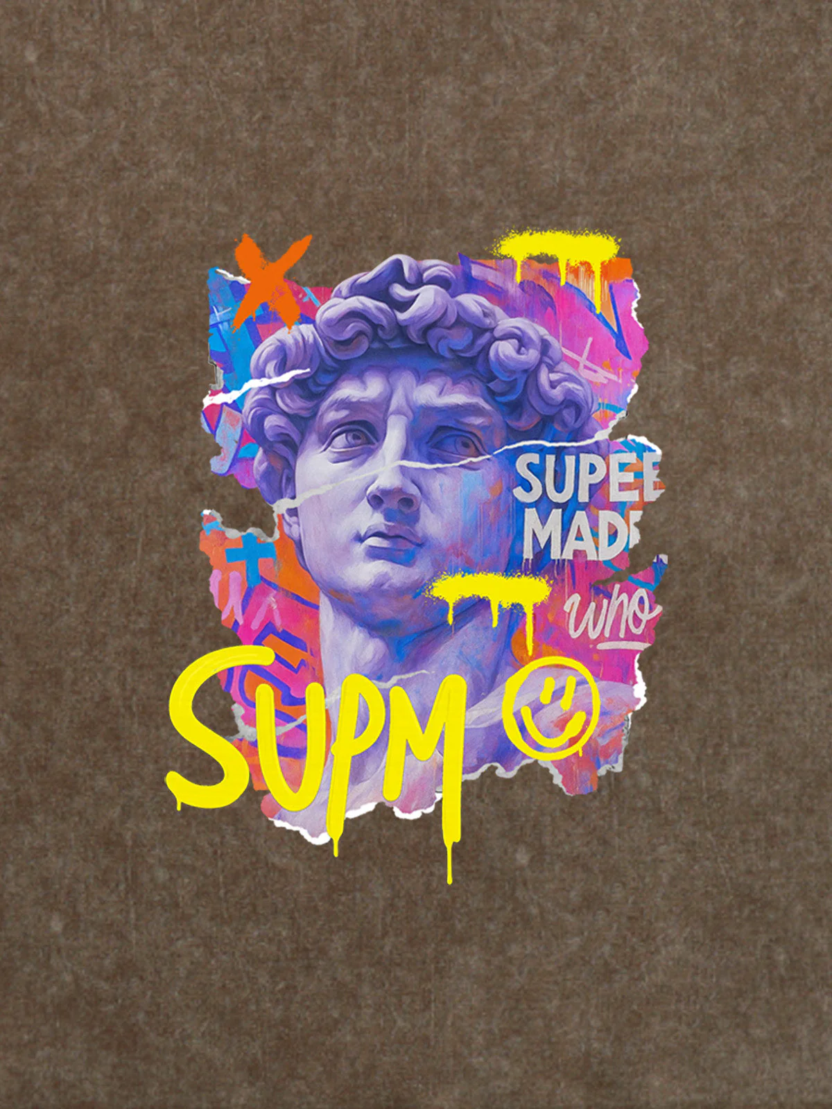 David Sculpture Vibrant Graffiti Art T-Shirt - Image 24