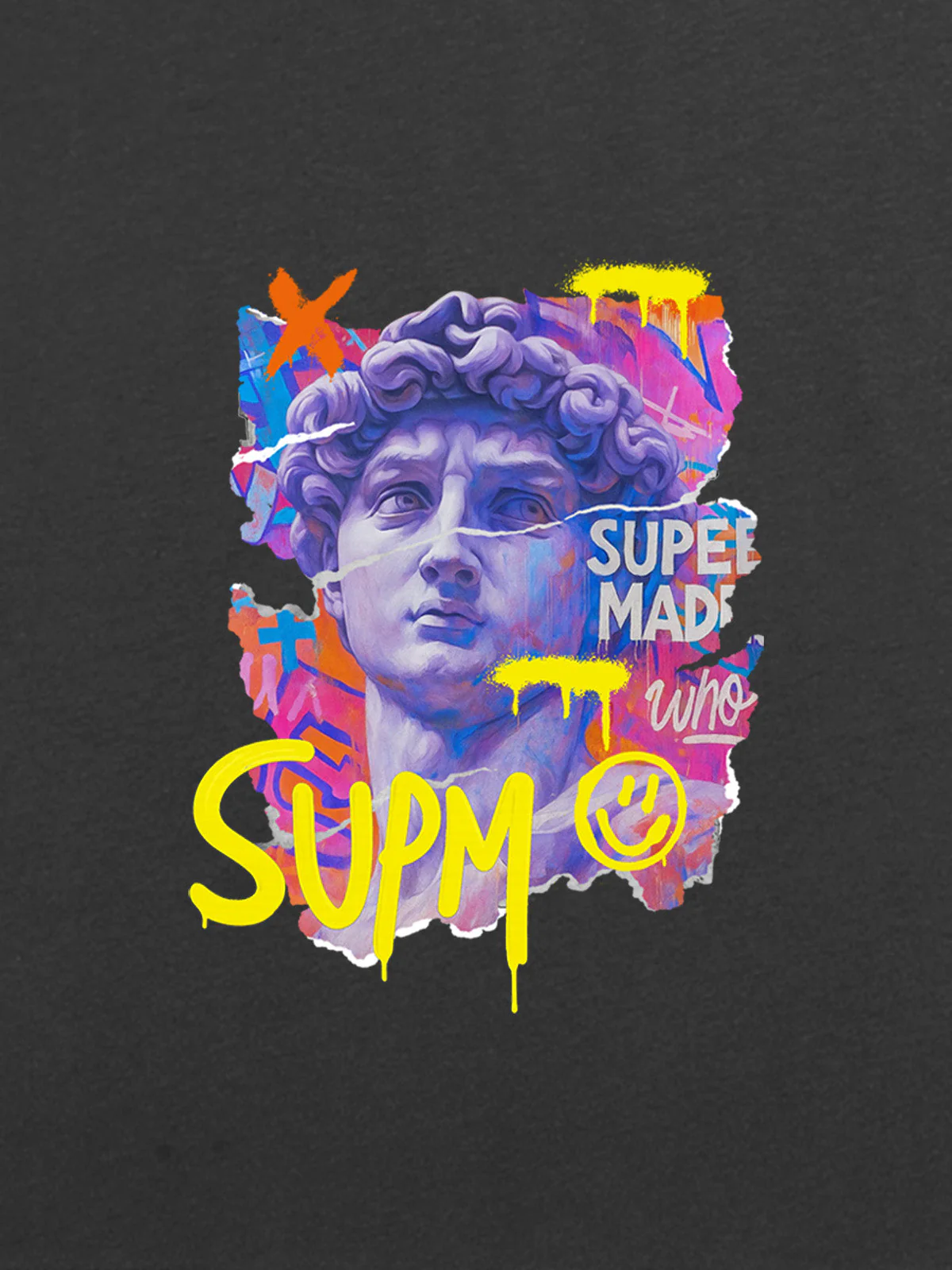 David Sculpture Vibrant Graffiti Art T-Shirt - Image 27