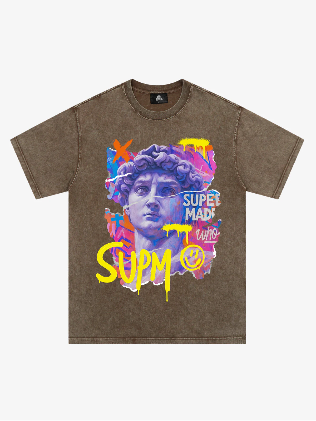 David Sculpture Vibrant Graffiti Art T-Shirt - Image 3