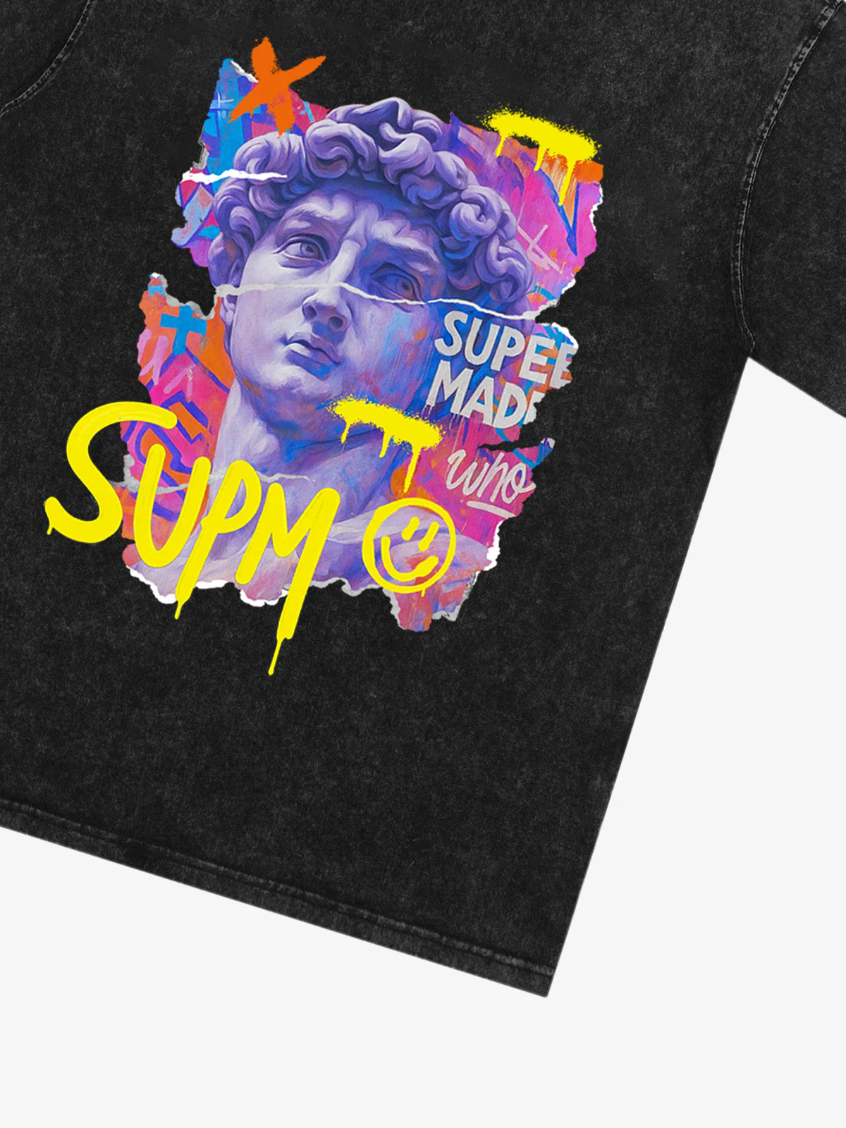 David Sculpture Vibrant Graffiti Art T-Shirt - Image 32