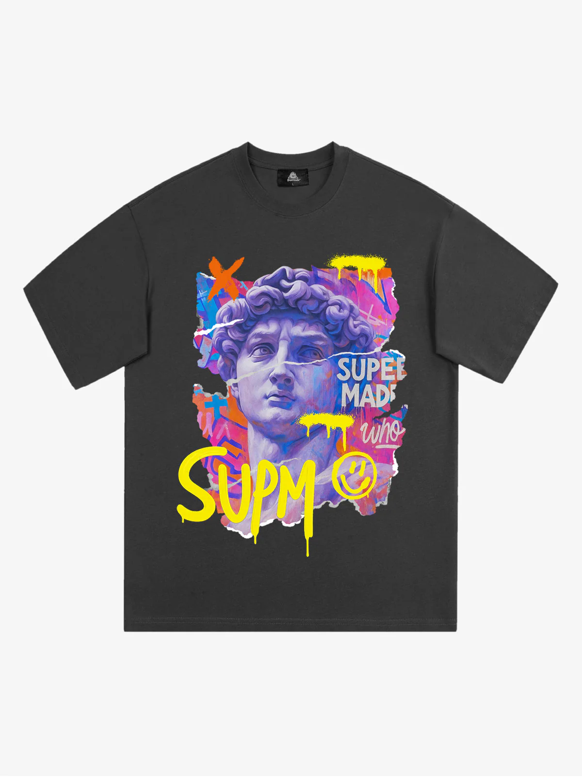David Sculpture Vibrant Graffiti Art T-Shirt - Image 4