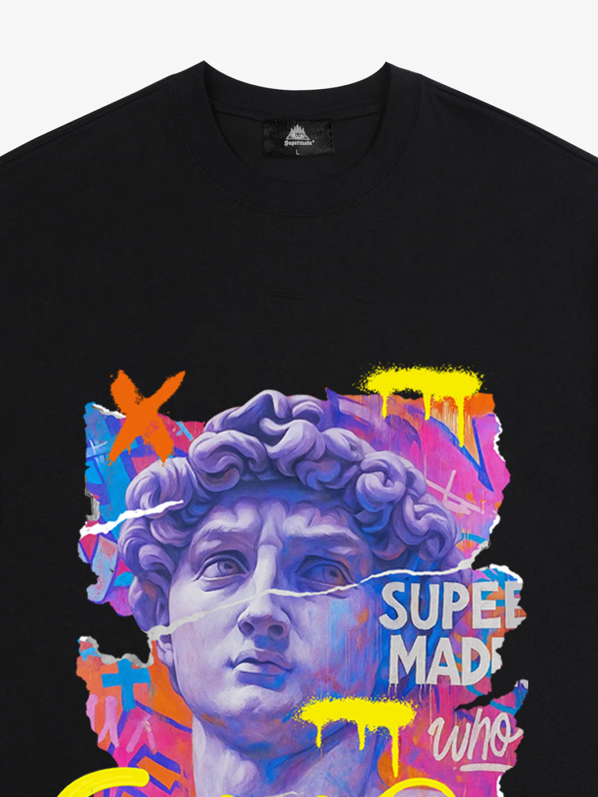 David Sculpture Vibrant Graffiti Art T-Shirt - Image 9