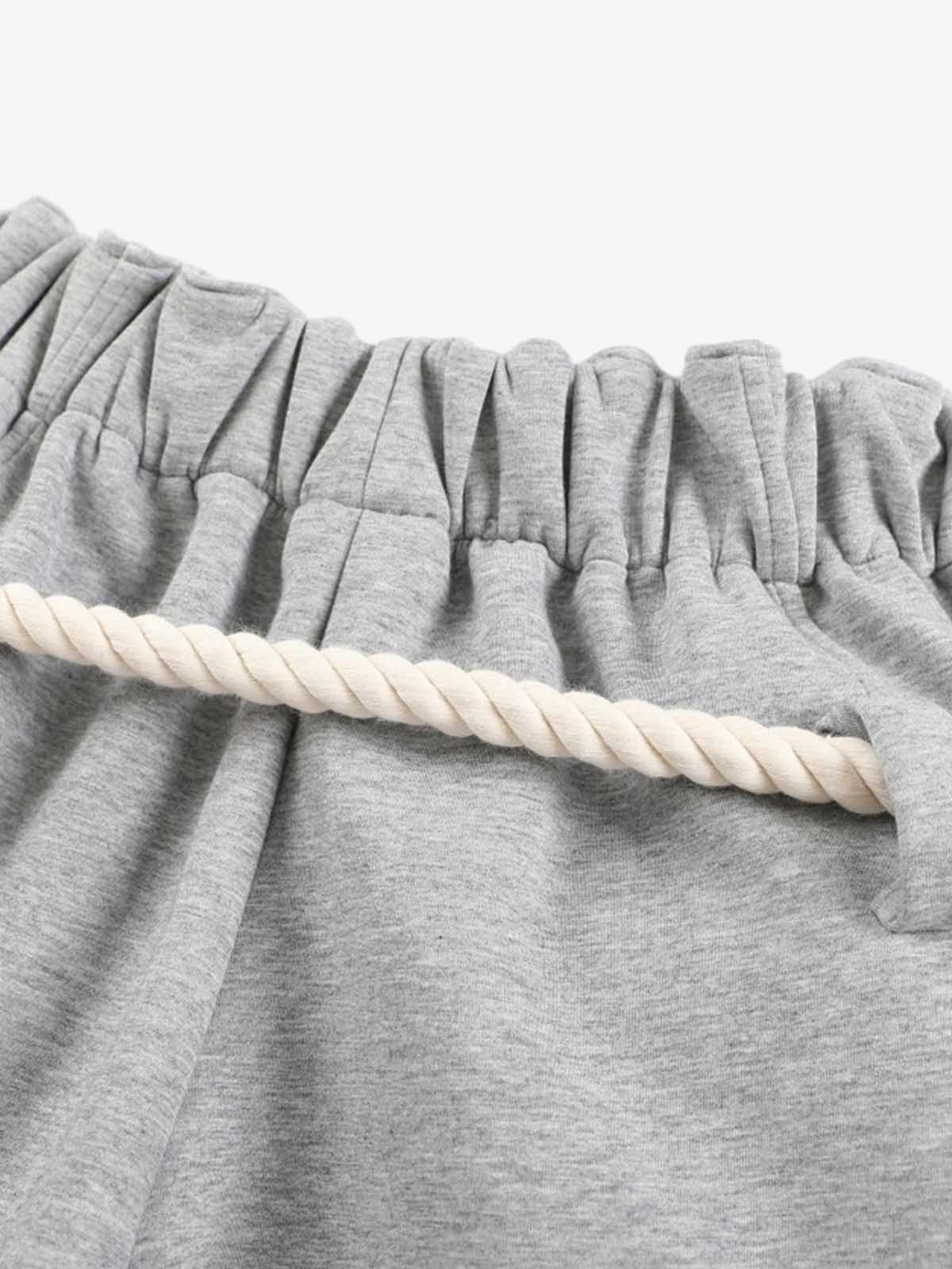 Decorative Rope Detail Wide Leg Sweatpants - Image 5