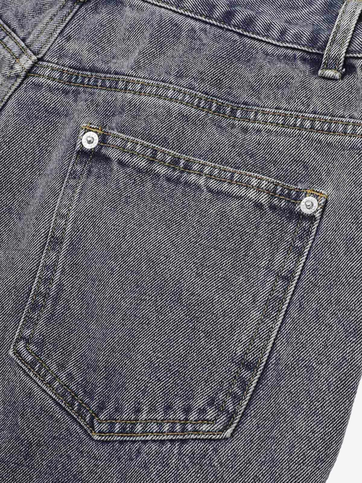 Deconstructed Patchwork Short-Sleeve Cropped Denim Set - Image 10