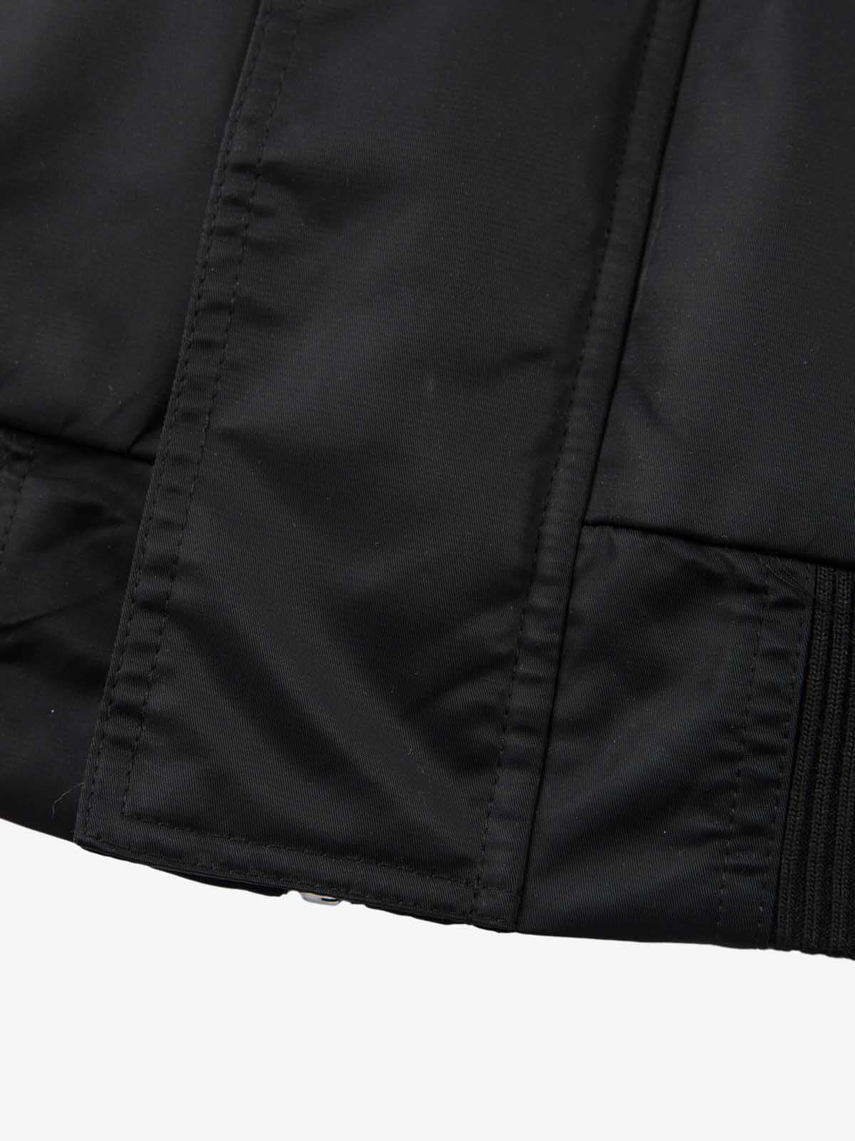Detachable Faux Fur Collar Ruched Sleeve Bomber Jacket - Image 18