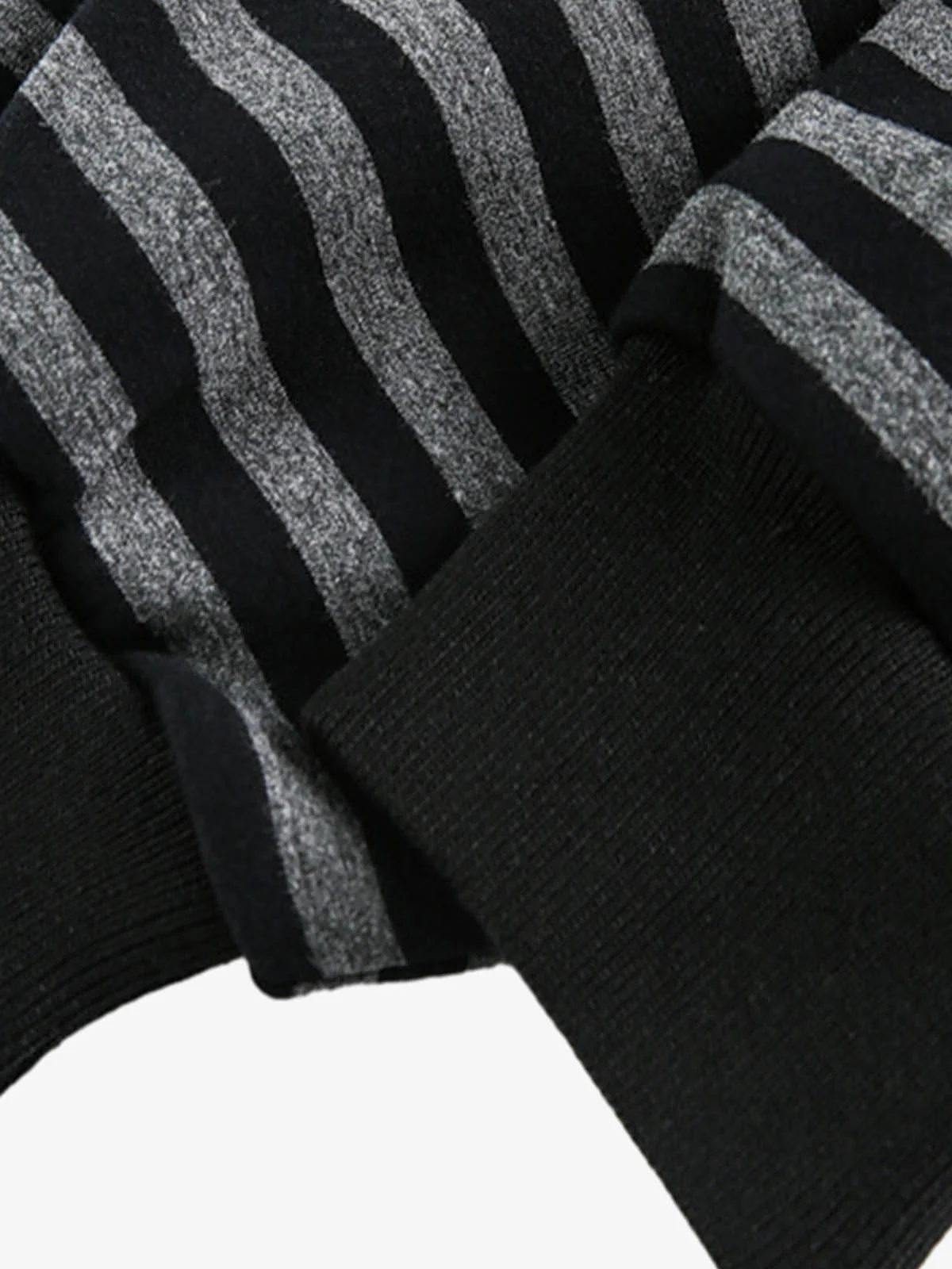 Detachable Fur Collar Striped Zip Up Hoodie - Image 5