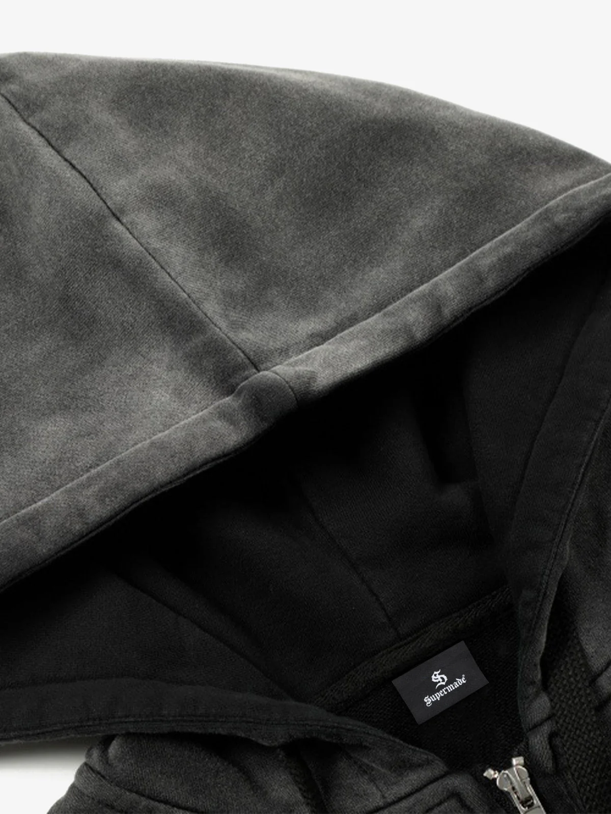 Distressed "23" Patch Zip Up Hoodie - Image 5