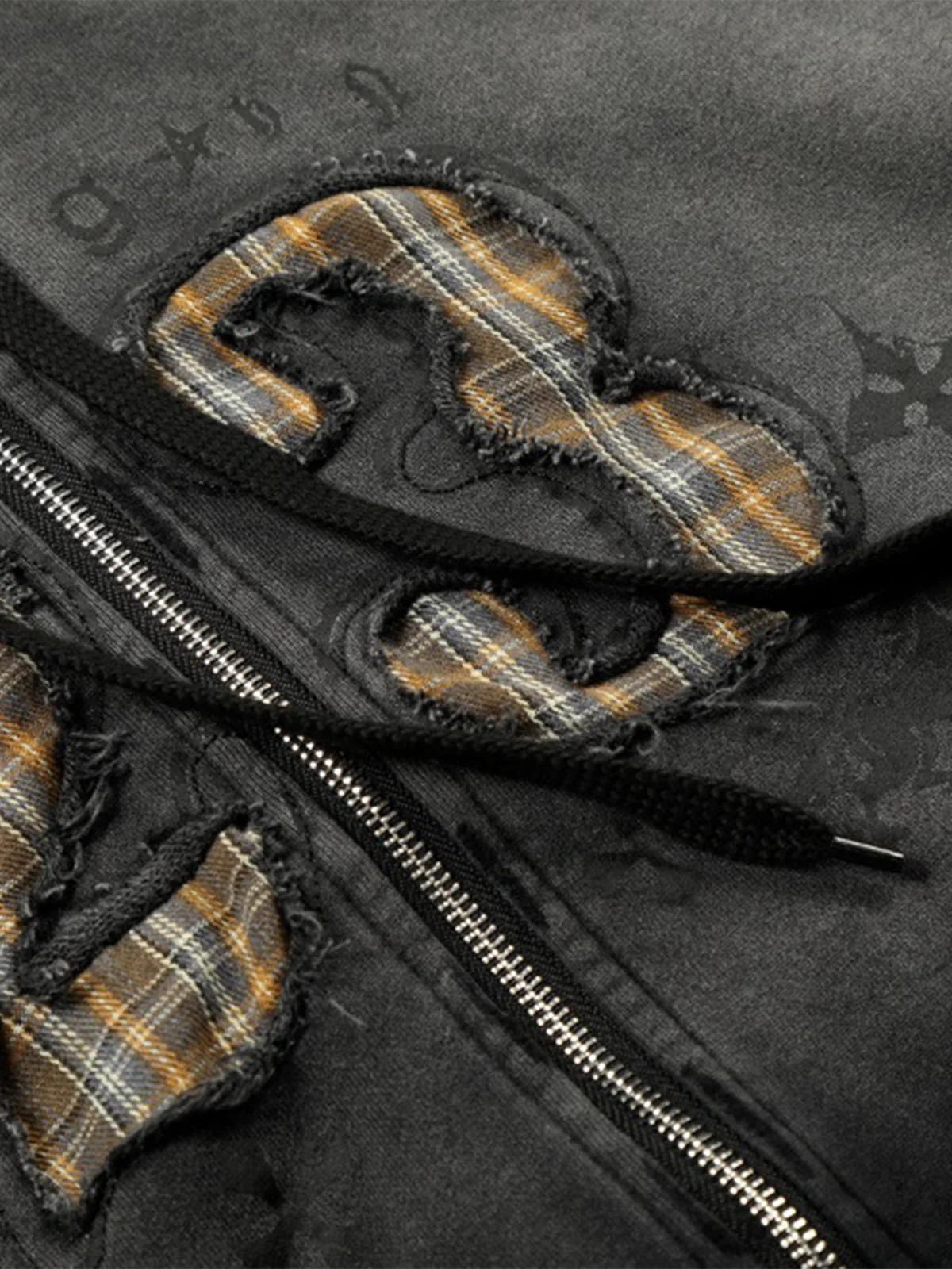 Distressed "23" Patch Zip Up Hoodie - Image 6