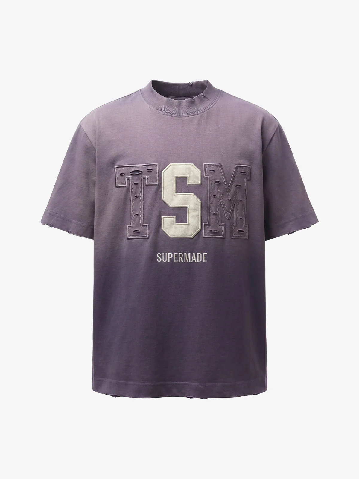 Distressed Appliqué Mud-Wash T-Shirt