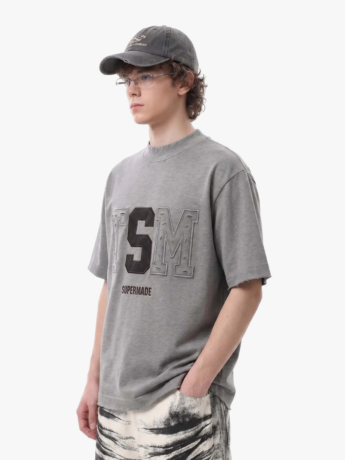 Distressed Appliqué Mud-Wash T-Shirt - Image 4