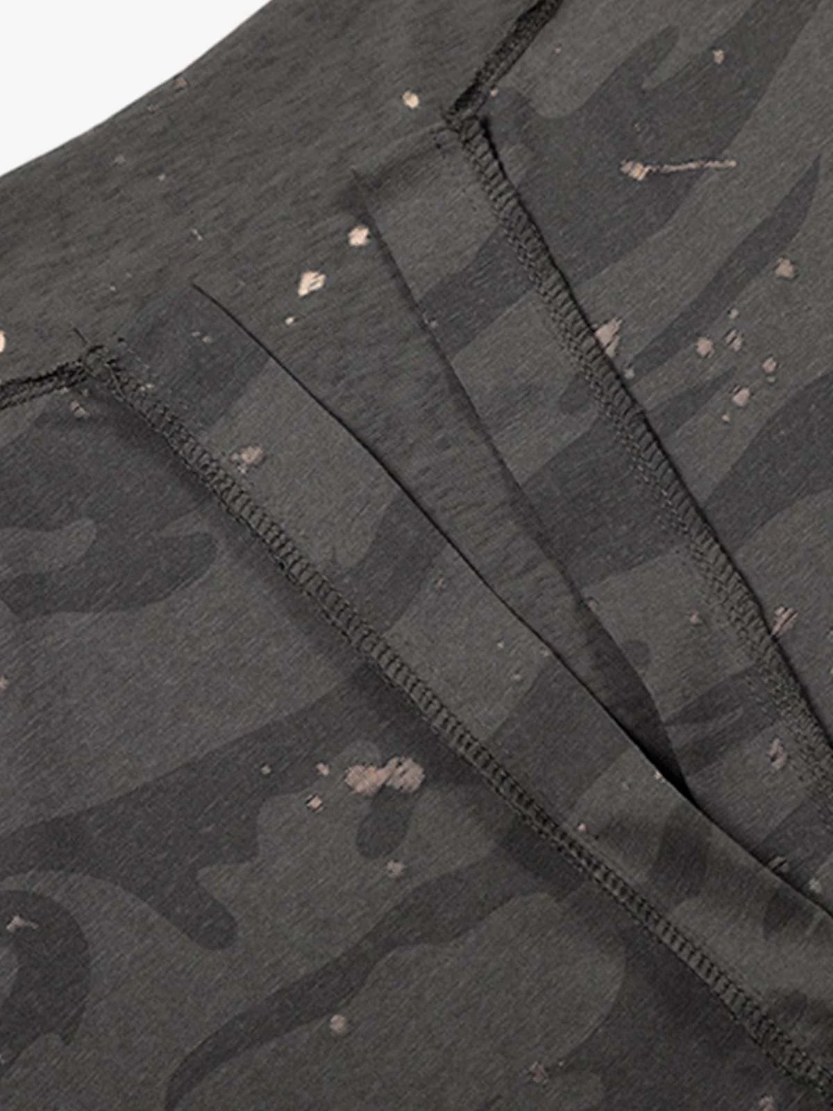Distressed Camo Paint Splatter V-Neck Henley T-Shirt - Image 3