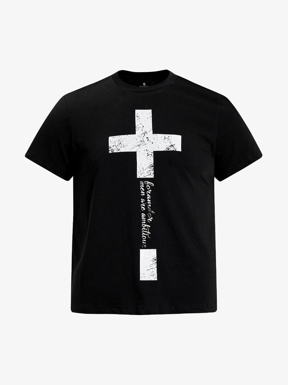 Distressed Cross Graphic T-Shirt