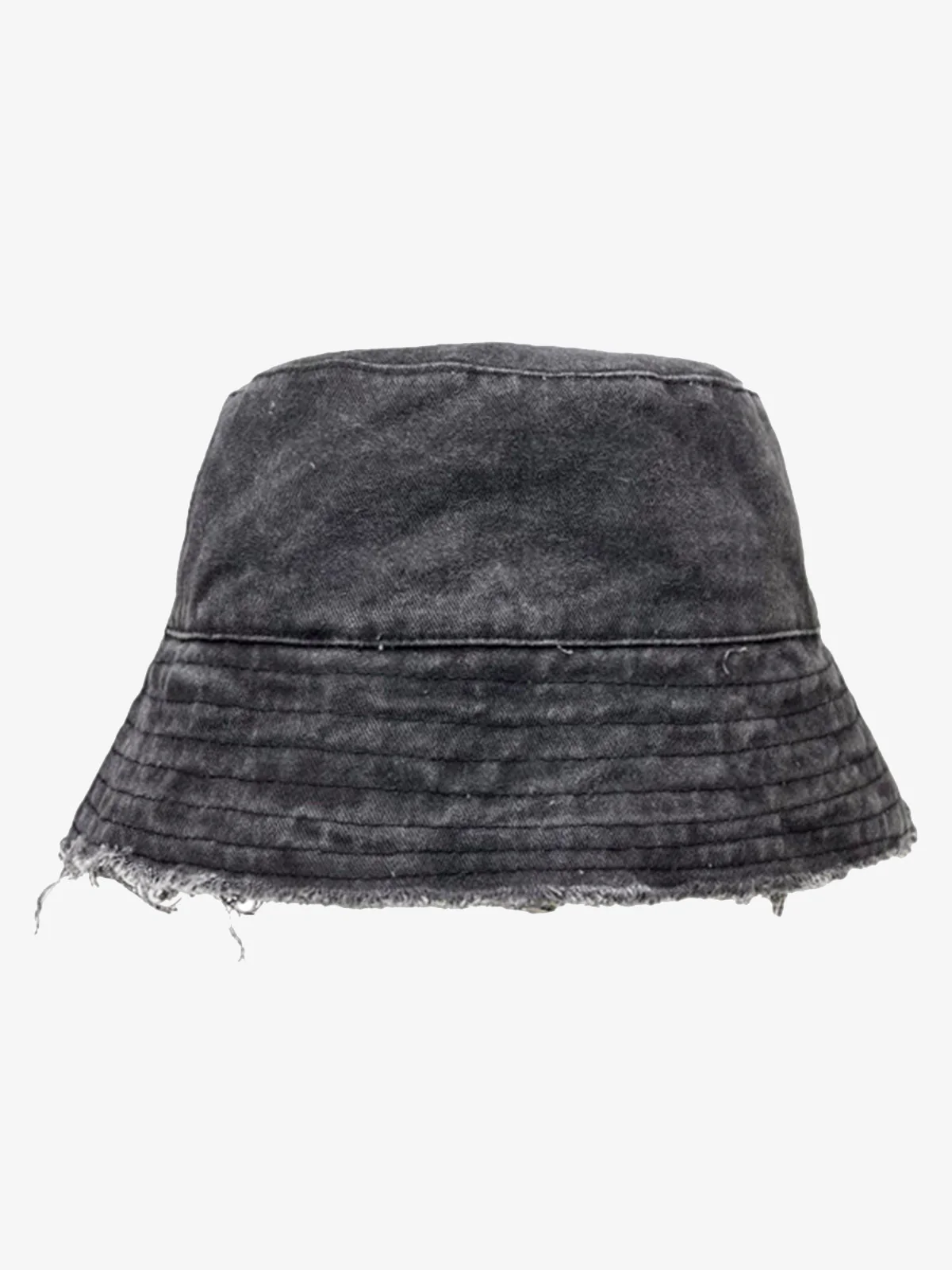 Distressed Denim Raw Edge Destroyed Bucket Hat - Image 3