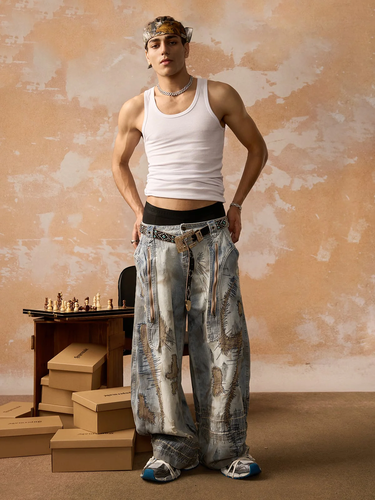 RO Style Washed Barrel Jeans - 2421 - Image 4