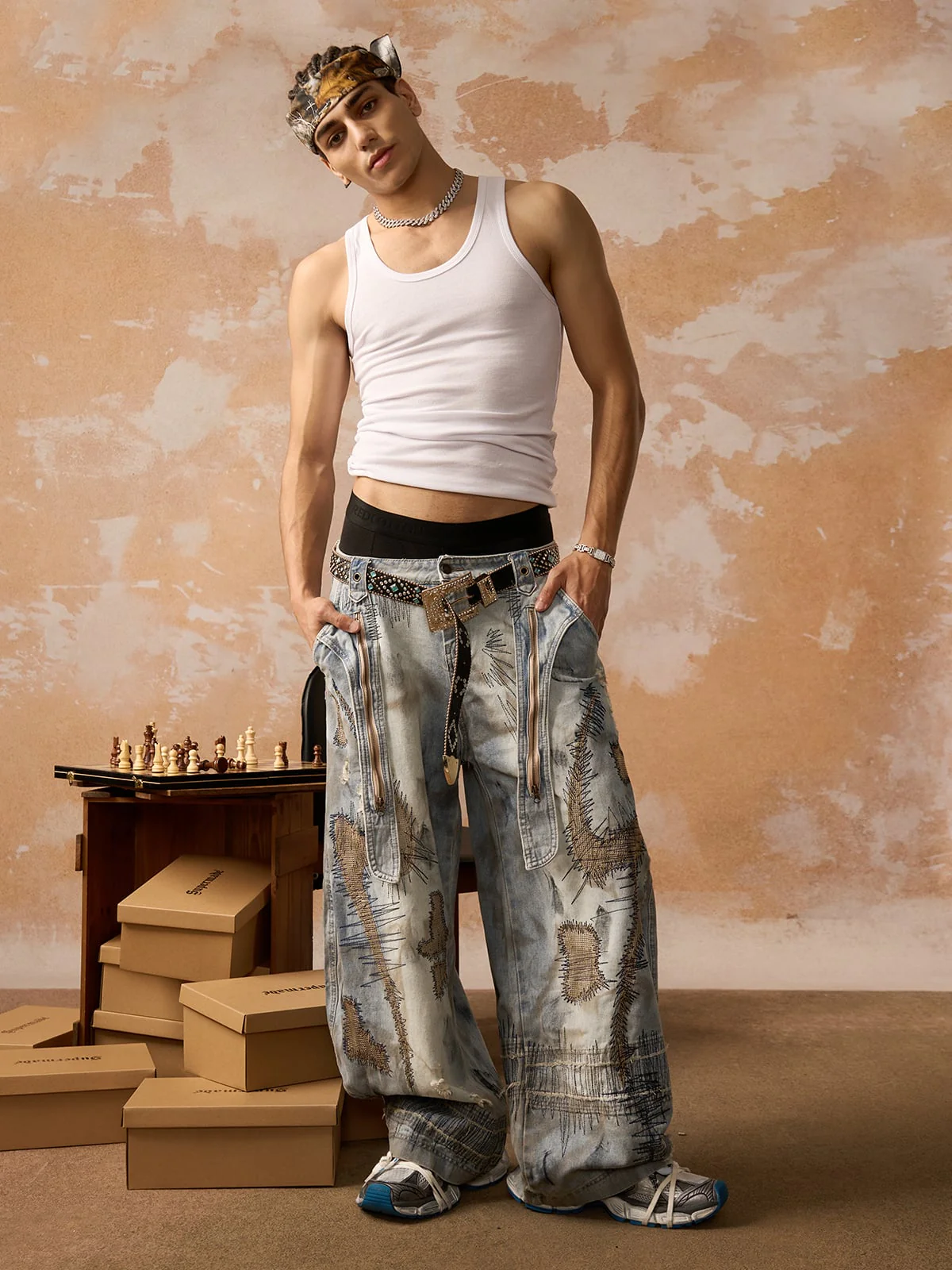 RO Style Washed Barrel Jeans - 2421 - Image 5