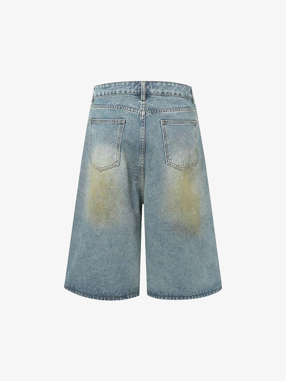 Washed Distressed Spray-Painted Ripped Jorts - Image 2