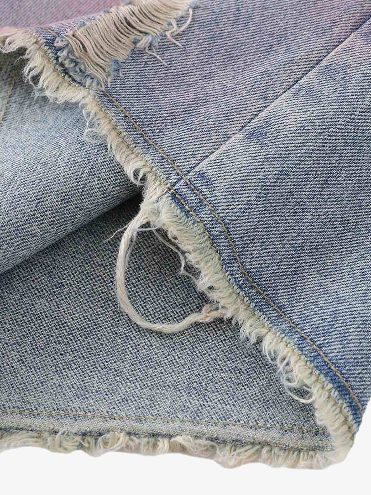 Distressed Tie-Dye Denim Jorts - Image 10