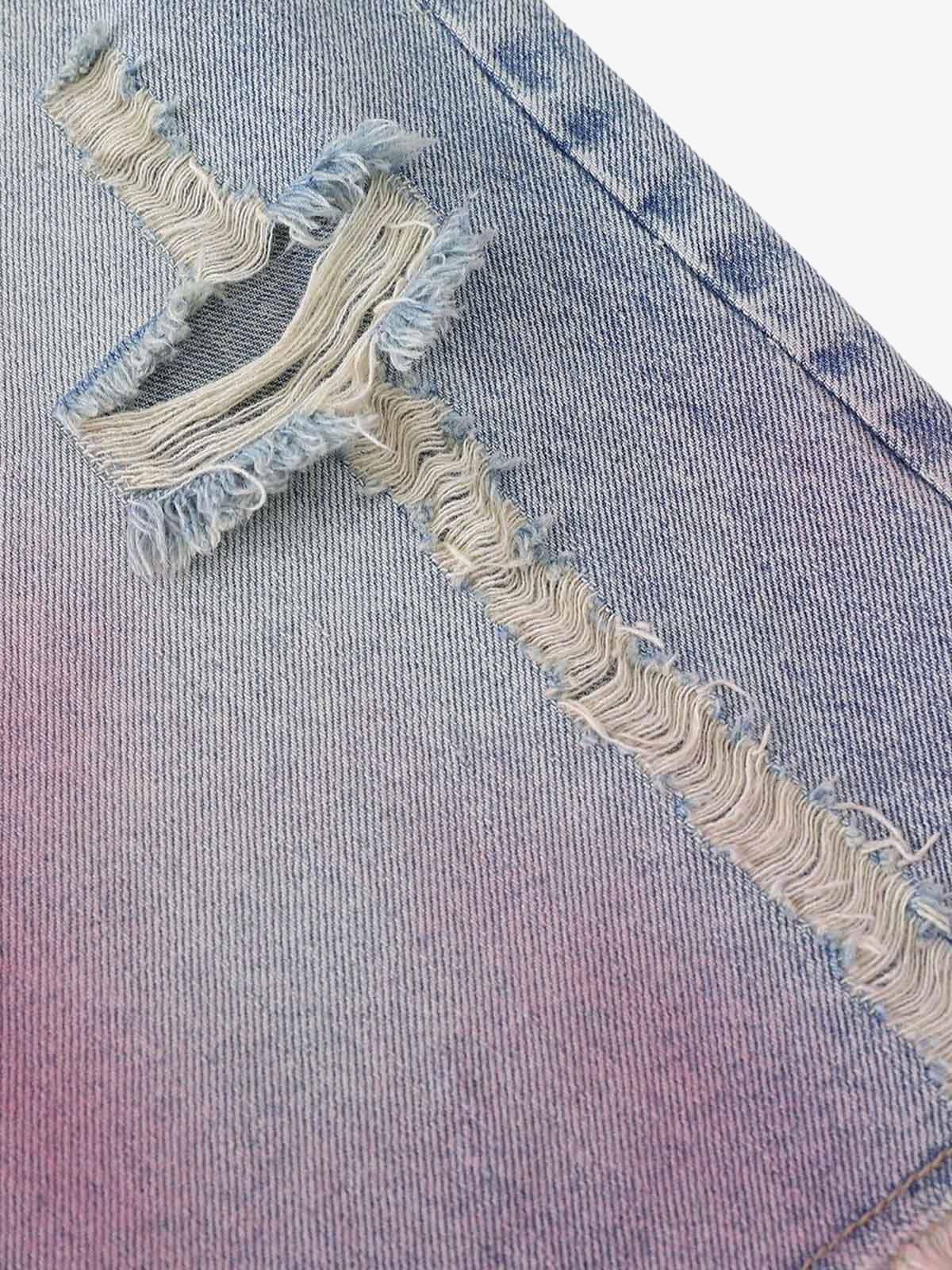 Distressed Tie-Dye Denim Jorts - Image 12