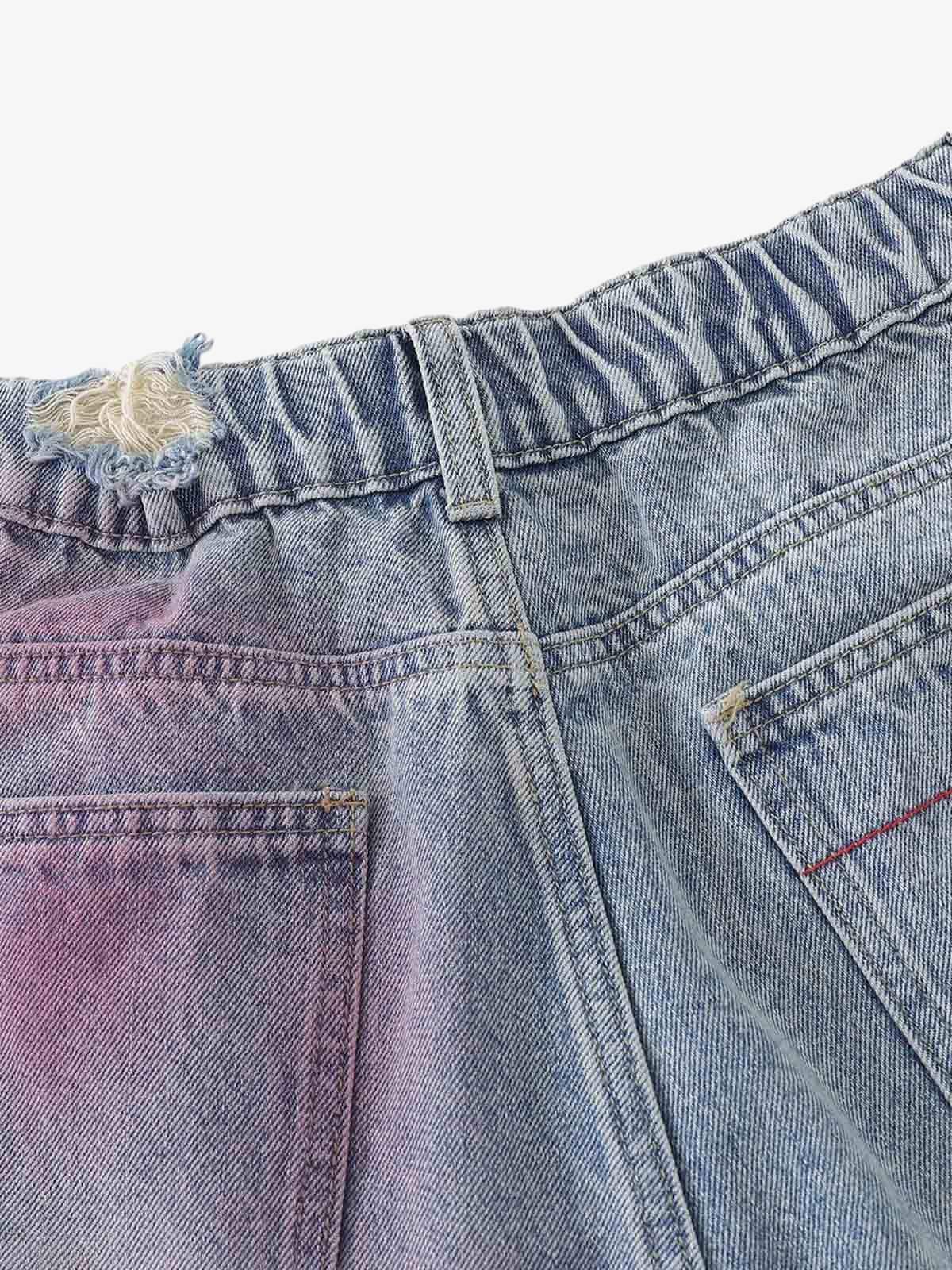 Distressed Tie-Dye Denim Jorts - Image 15