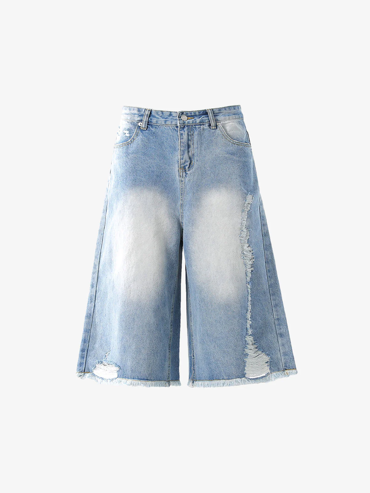 Distressed Faded Baggy Jorts