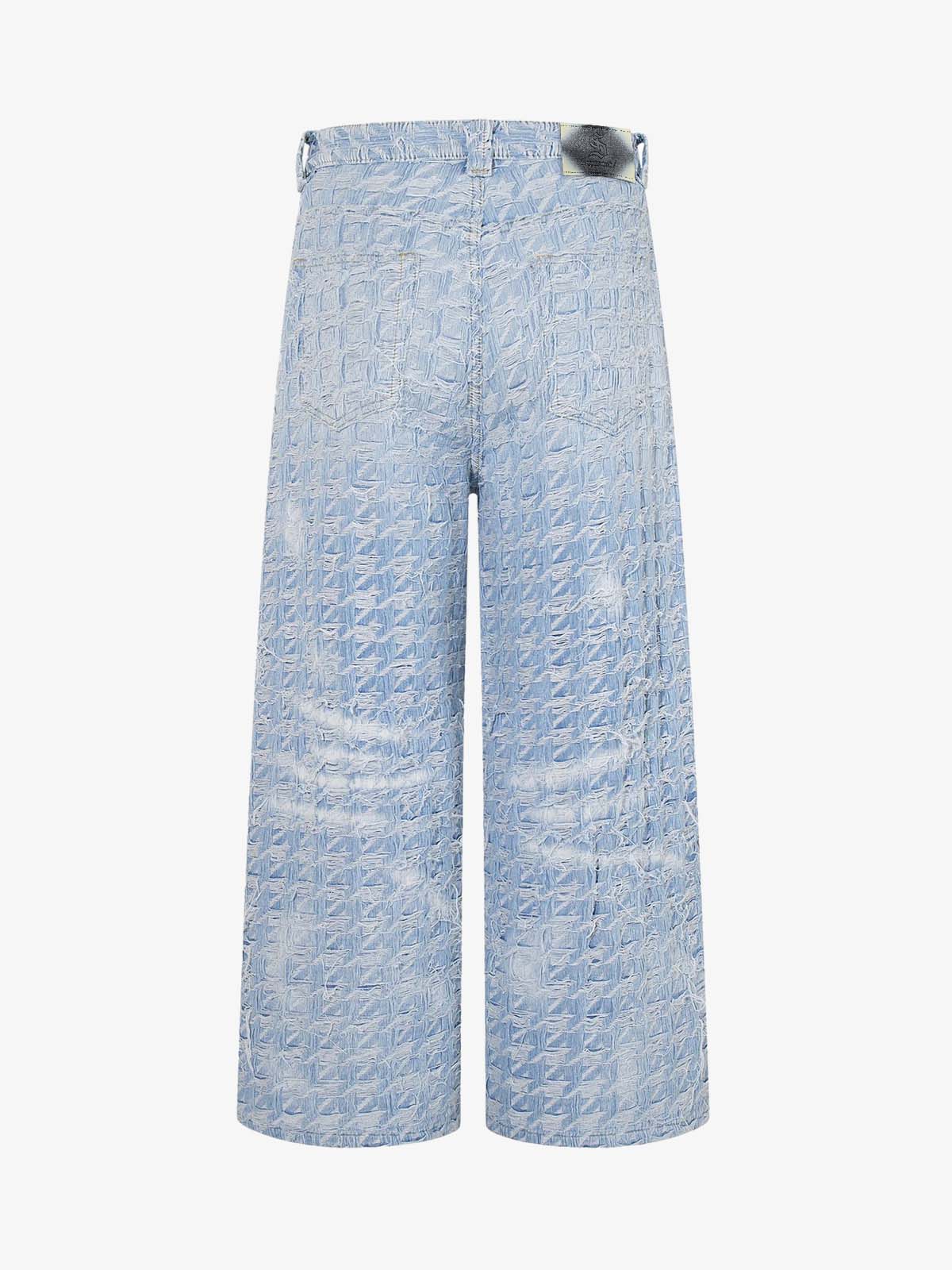 Distressed Frayed Textured Denim Jeans - Image 2
