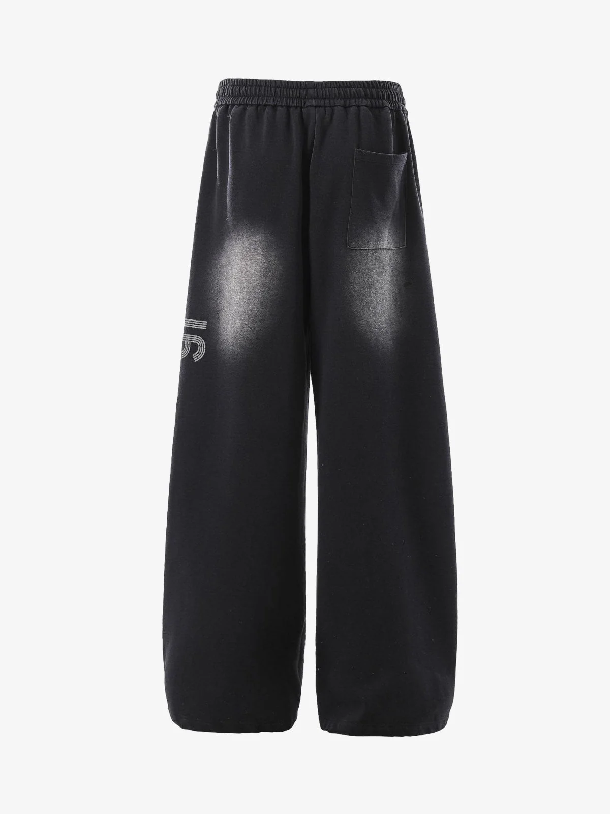 French Terry Distressed Gradient Drawstring Wide Leg Pants - Image 2