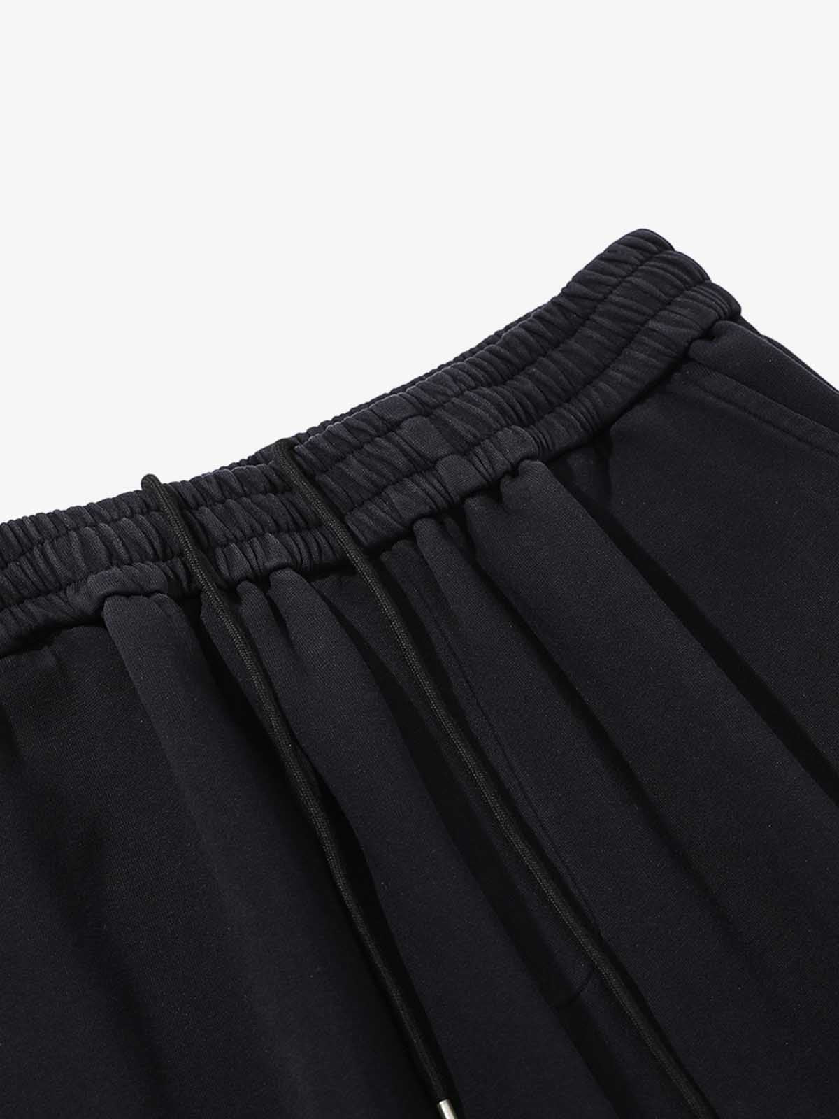 French Terry Distressed Gradient Drawstring Wide Leg Pants - Image 4