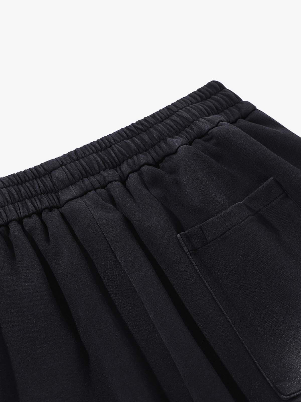 French Terry Distressed Gradient Drawstring Wide Leg Pants - Image 5