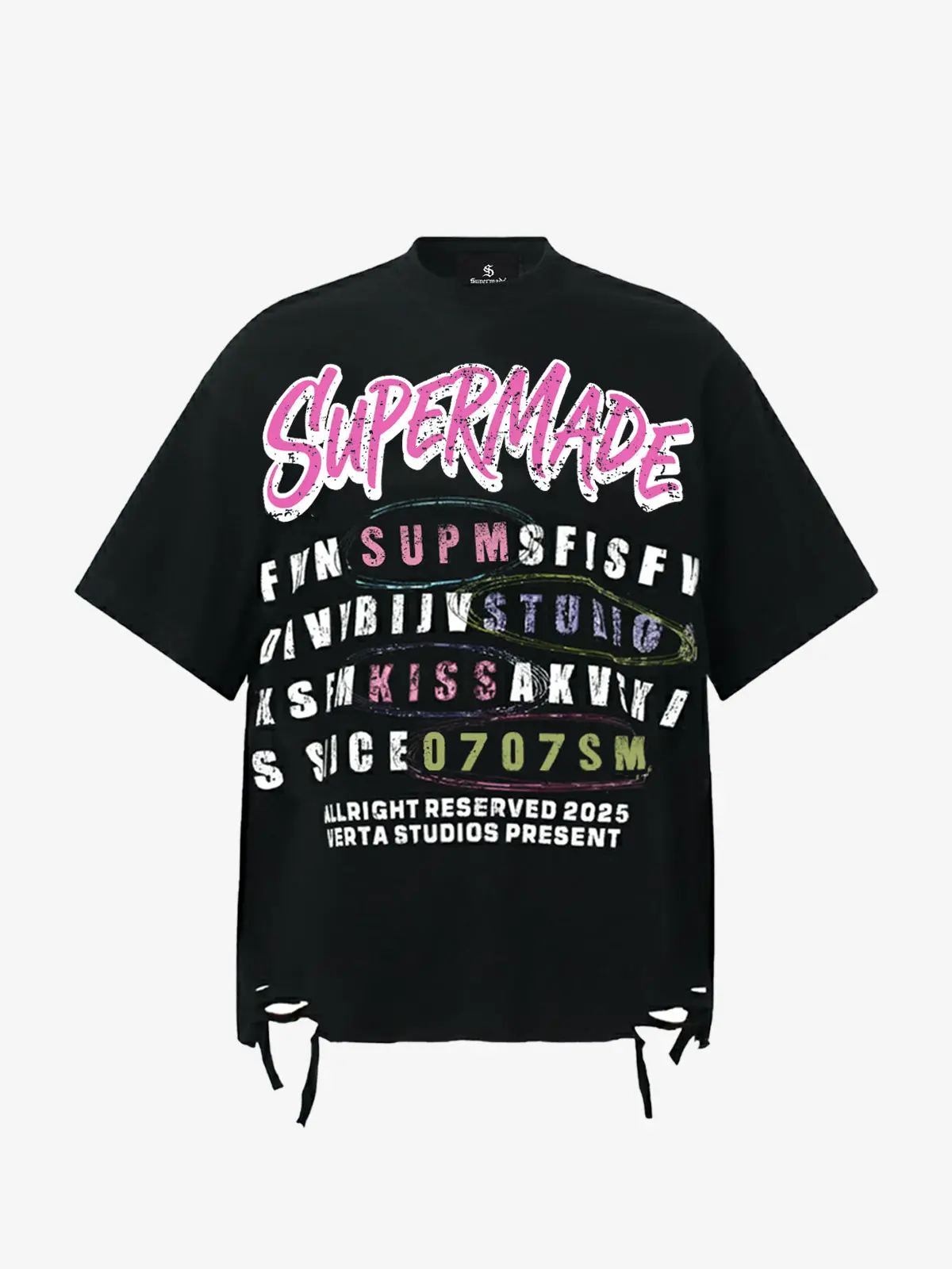 Retro Letter Graphic T-Shirtc - 2603 - Image 2