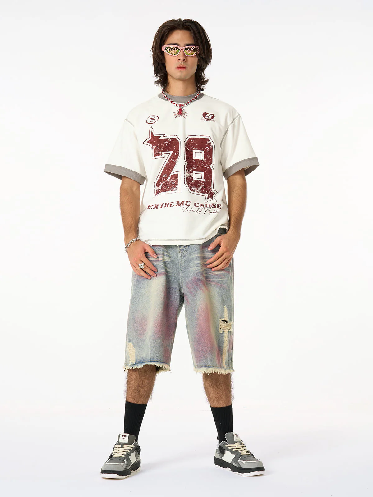 Distressed NO. 28 Jersey T-Shirt - 2442 - Image 6