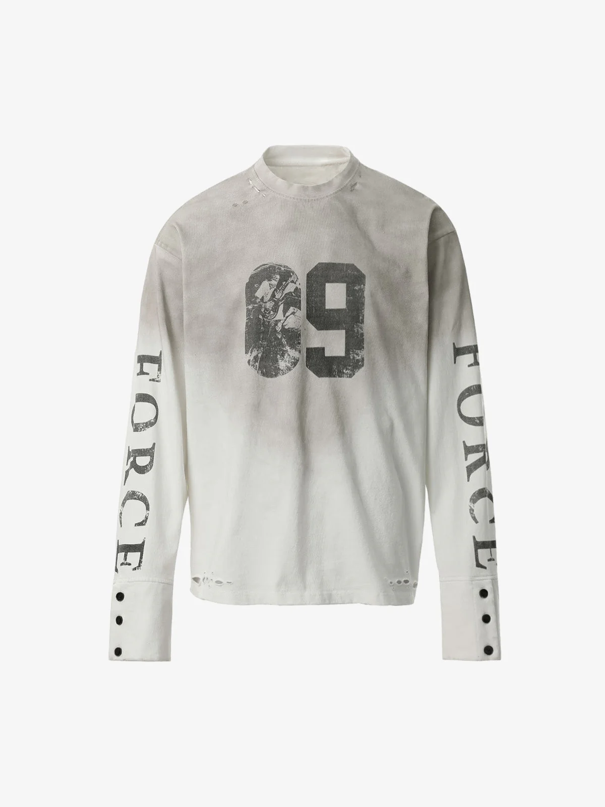 Distressed NO. 09 Long Sleeve T-Shirt - Image 2