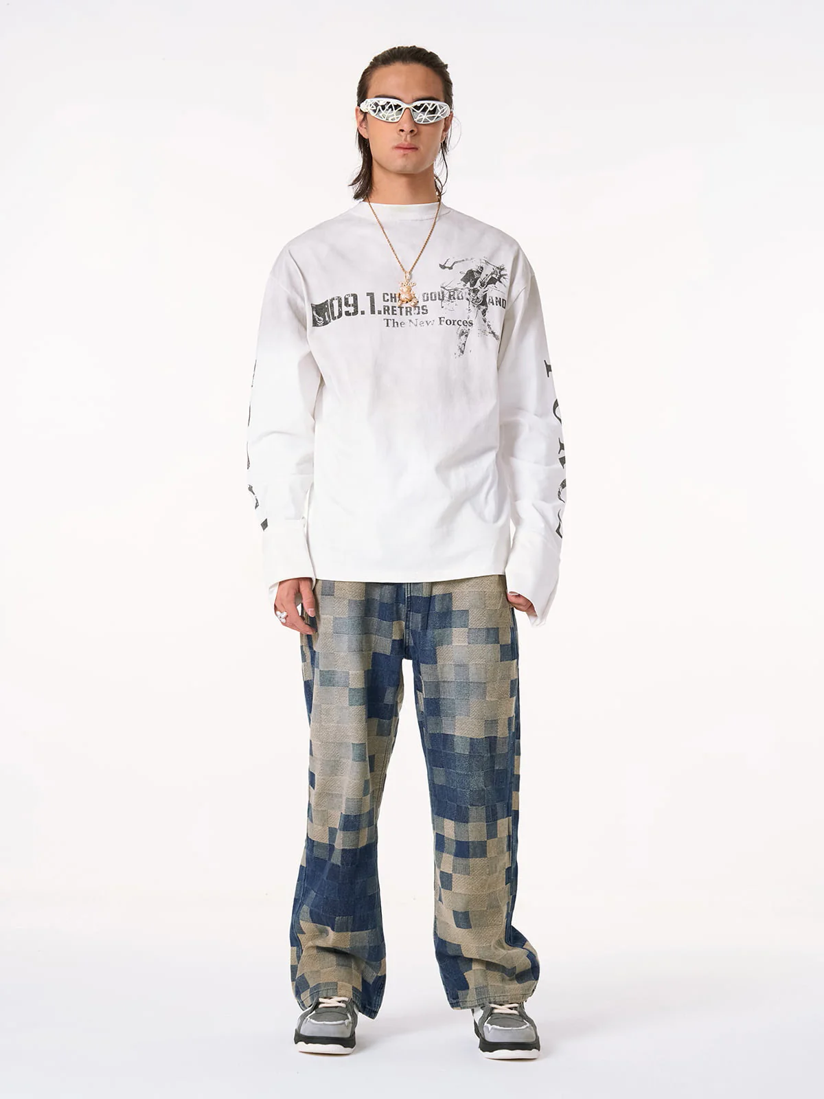 Distressed NO. 09 Long Sleeve T-Shirt - Image 8