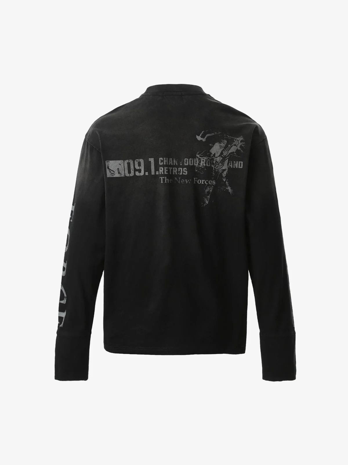 Distressed NO. 09 Long Sleeve T-Shirt - Image 9