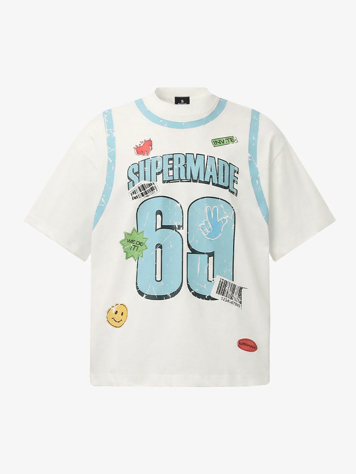 Distressed Number 69 Graphic Print T-Shirt - Image 2