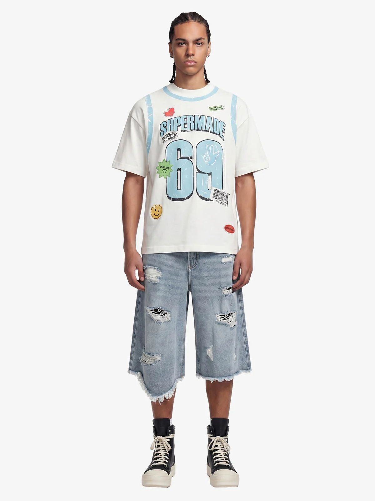 Distressed Number 69 Graphic Print T-Shirt - Image 3
