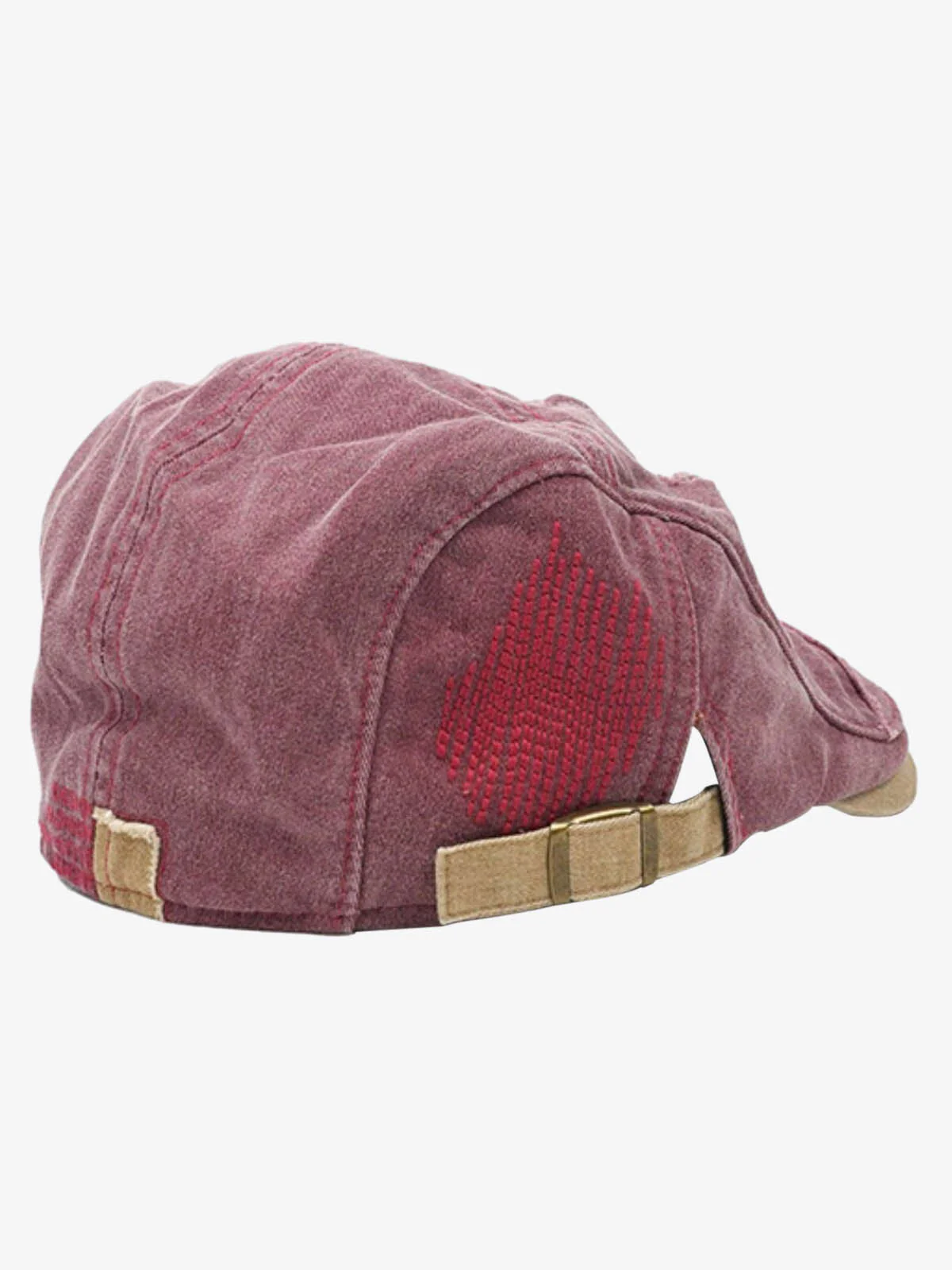 Distressed Patchwork Embroidered Cotton Flat Cap - Image 8