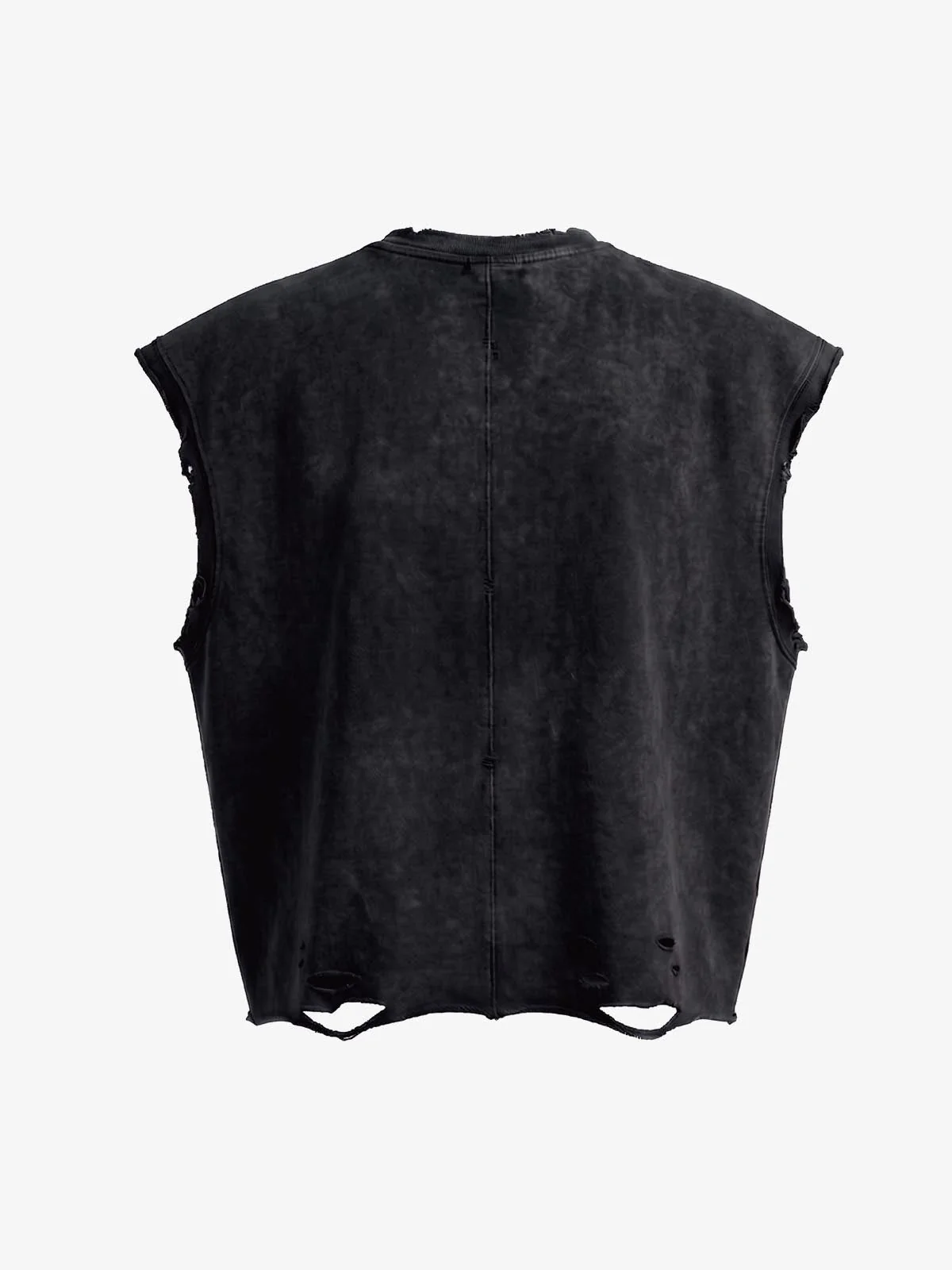 Distressed Slogan Graphic Sleeveless T-Shirt - Image 5