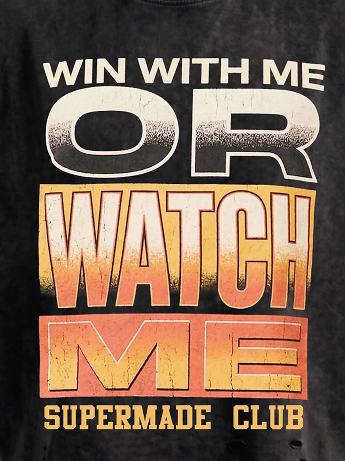 Distressed Slogan Graphic Sleeveless T-Shirt - Image 7
