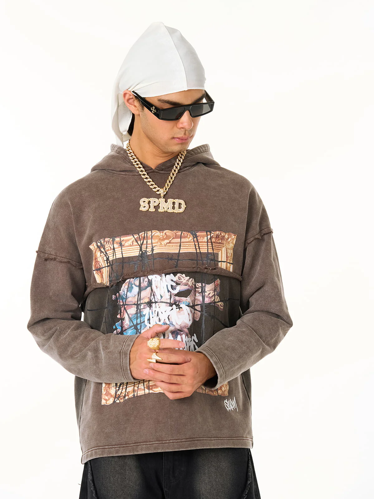Distressed Thorn Destruction Painting Hoodie - Image 2