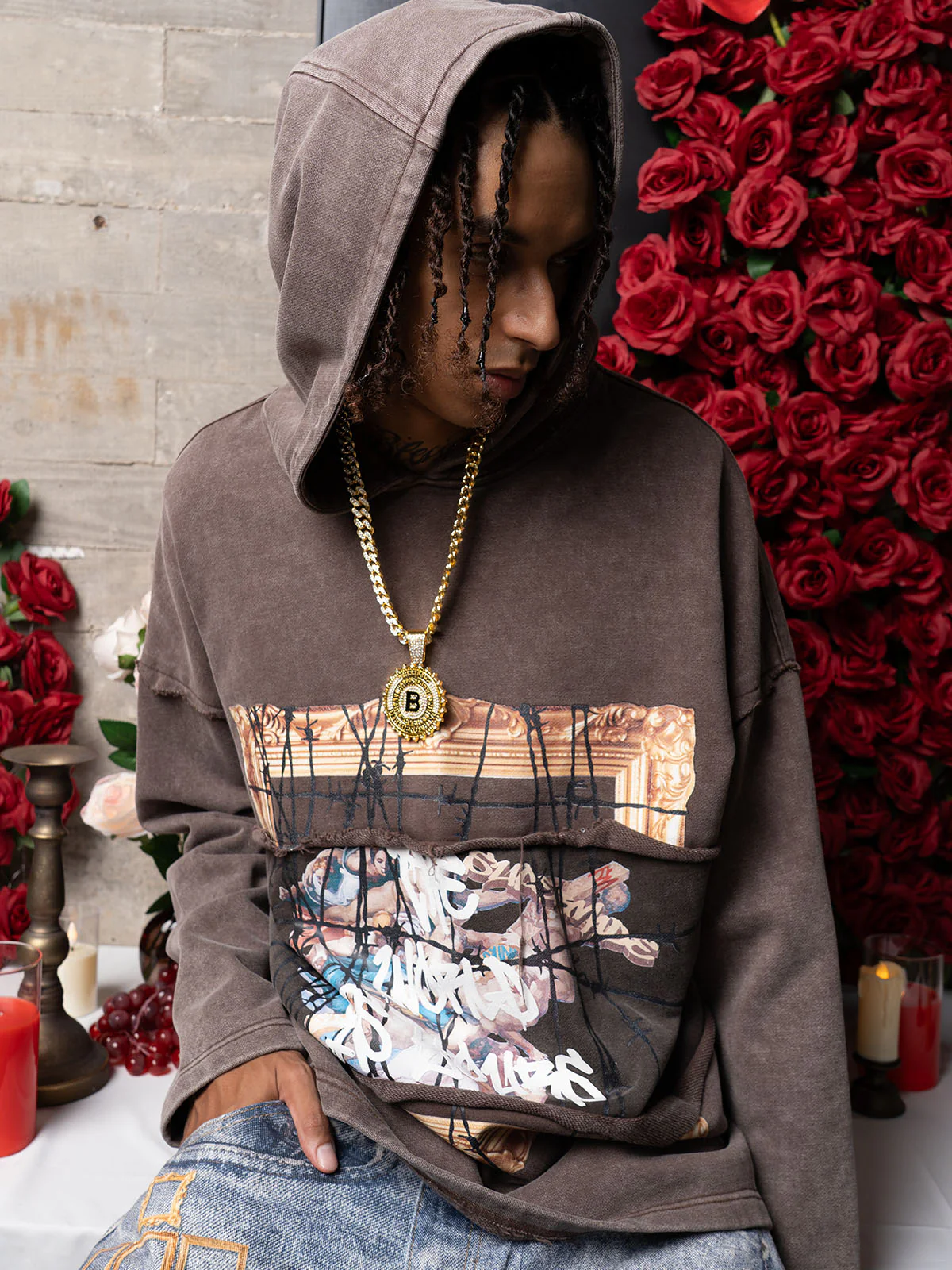 Distressed Thorn Destruction Painting Hoodie - Image 7